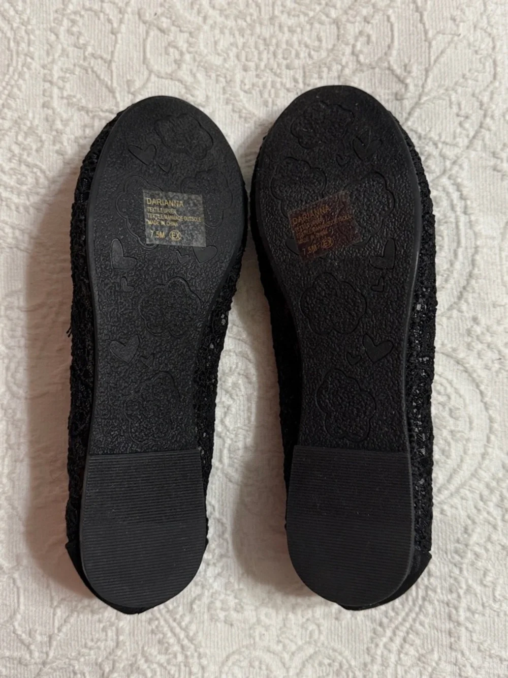 NWOT! Jellypop Size 7.5M Black Lace Ballet Flats